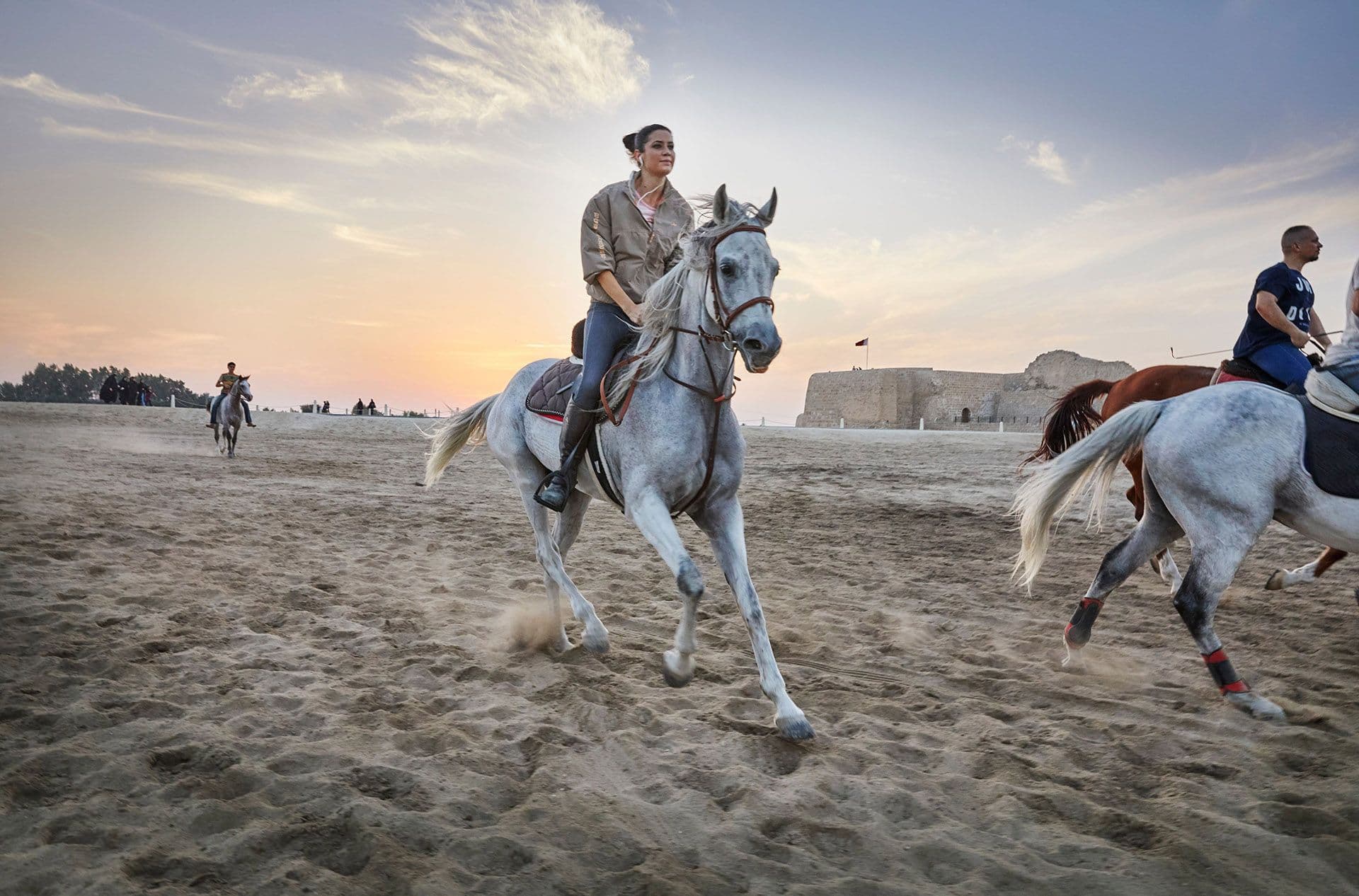 Riding a Horse in the Bahrain Desert