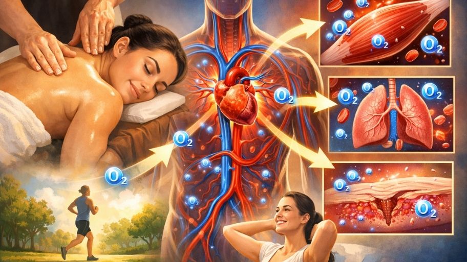 Massage helps impove oxygen delivery to tissues
